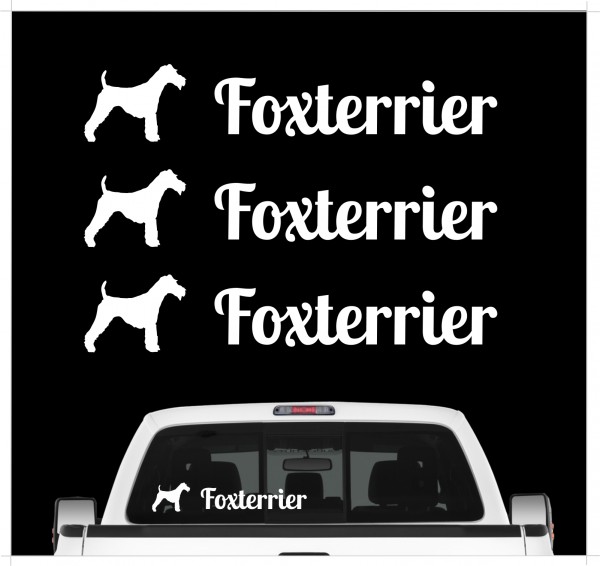 Foxterrier Foxie Fox Terrier Dog 3er Set AUTOAUFKLEBER Aufkleber Hunde Hundemotiv by SIVIWONDER