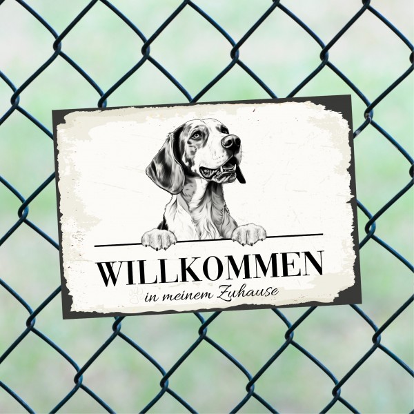 Hundeschild Willkommen Zuhause Harrier Beagle Schild Achtung Spruch