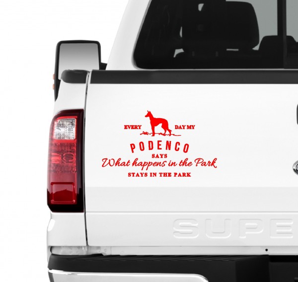 Podenco Vintage Hundeaufkleber Hundemotiv Auto Folie Ibicenco Spanien