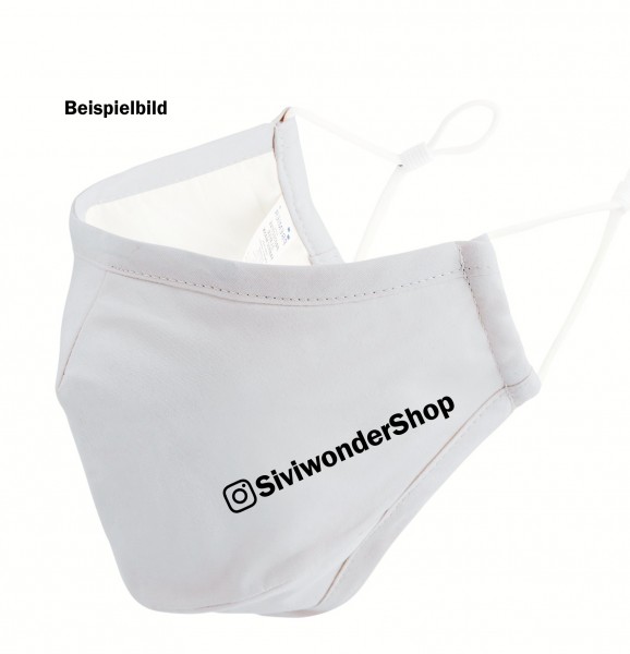 Deine Insta Name Maske Mundschutz Behelfsmaske Face Cover silver