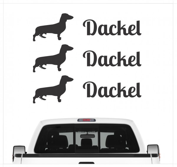 Dackel Teckel Dachshund Dog 3er Set AUTOAUFKLEBER Aufkleber Hunde Hundemotiv by SIVIWONDER