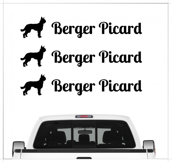 Berger Picard de Picardie Picardy Shepherd Dog 3er Set AUTOAUFKLEBER Aufkleber Hunde Hundemotiv by SIVIWONDER