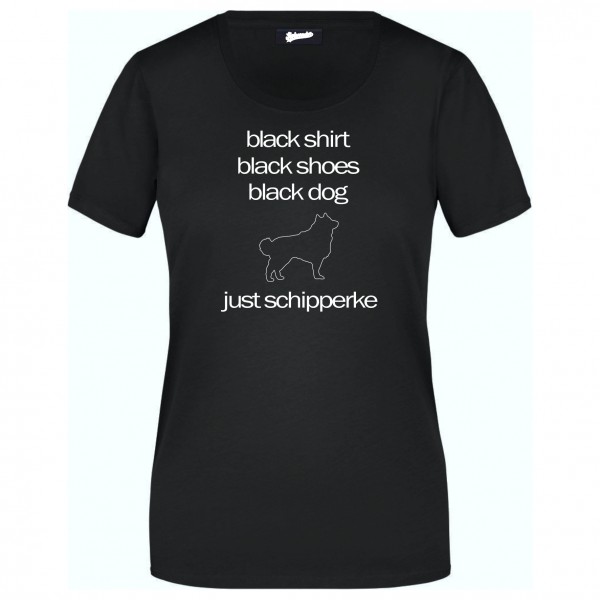 Schipperke Black Dog Unisex T-Shirt Hundemotiv Spitzke Spitske Spits Kleiner Schäferhund