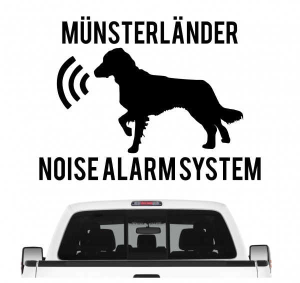 Münsterländer Noise Alarmsystem Auto Aufkleber Hund Folie Wandtattoo Tattoo Sticker Kleiner Großer Vorstehhund Jagd Jagdhund