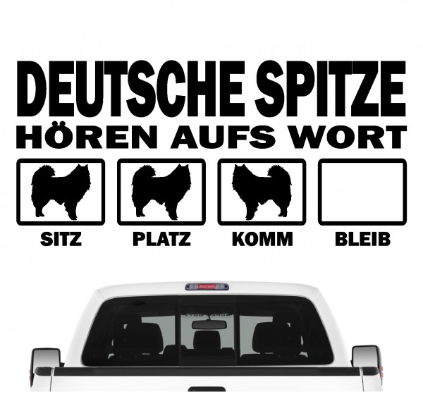 Deutscher Spitz Spitze Deutsche Hört aufs Wort Hunde Aufkleber Sticker Autoaufkleber