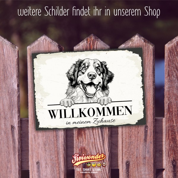 Hundeschild Willkommen Zuhause Berner Sennenhund Sennen Schild