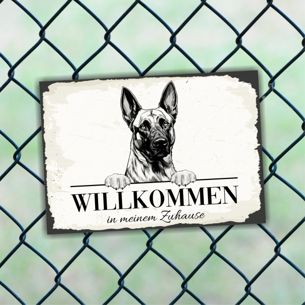Hundeschild Willkommen Zuhause Malinois Schild