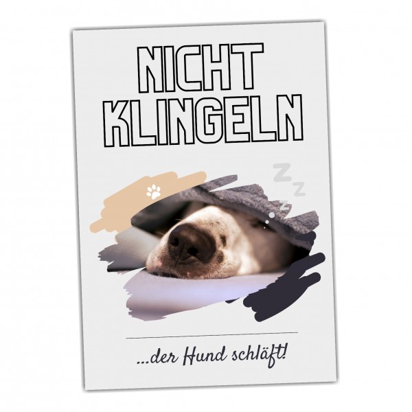 Hund nicht klingeln schlafen Schild Dog Hund Magazin Spruch Türschild Hundeschild Wall Art Gefährte