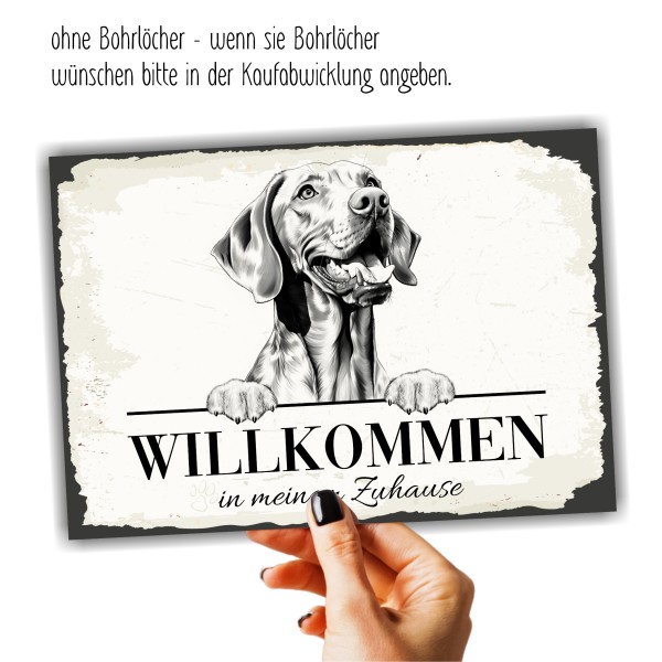 Hundeschild Willkommen Zuhause Magyar Vizsla Schild Achtung Spruch