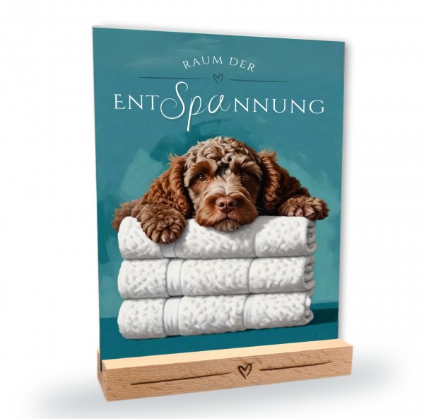 Hundeschild Deko Badezimmer Wellness Lagotto Romagnolo Schild Spruch