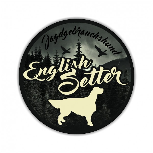 English Setter Lawerack Laverack Llewellin Jäger Jagdhund Aufkleber Digitaldruck Motiv
