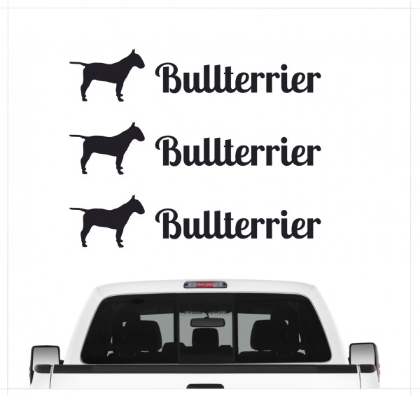 Bullterrier Bully Bull Terrier Gladiator Dog 3er Set AUTOAUFKLEBER Aufkleber Hunde Hundemotiv by SIVIWONDER