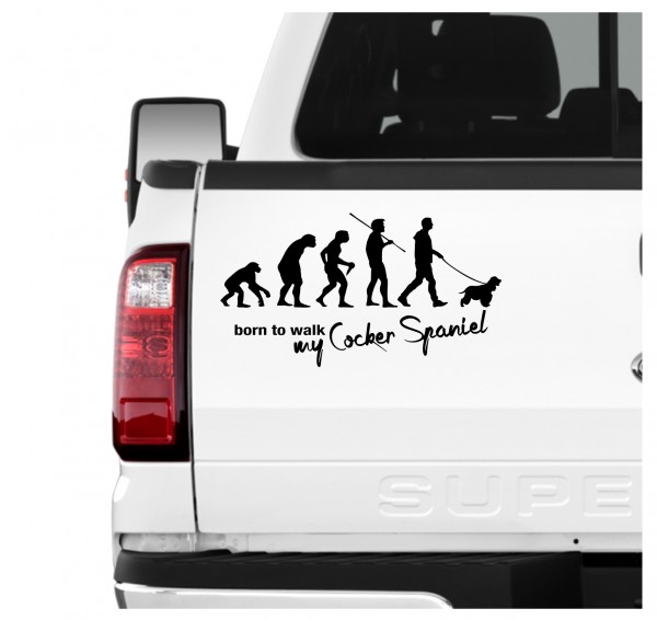 Cocker Spaniel Spanier Cockie Born to Walk Hunde Aufkleber Sticker Autoaufkleber Wandtattoo Tattoo