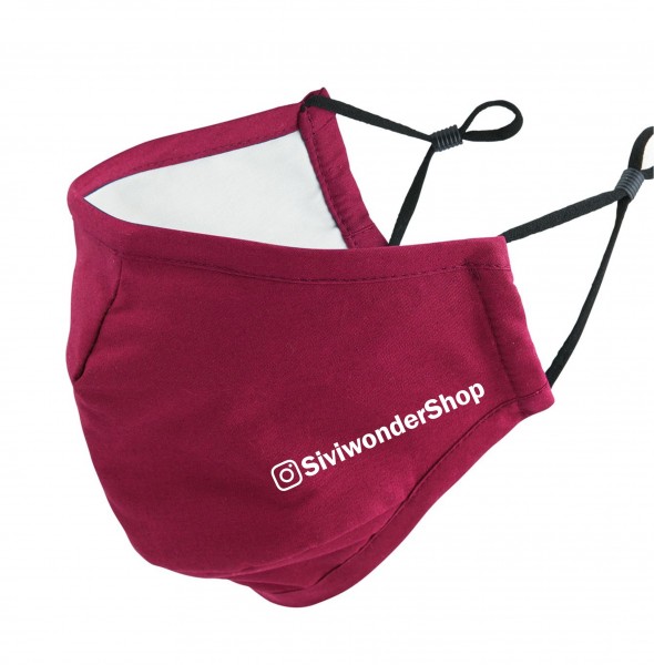 Deine Insta Name Maske Mundschutz Behelfsmaske Face Cover burgundy