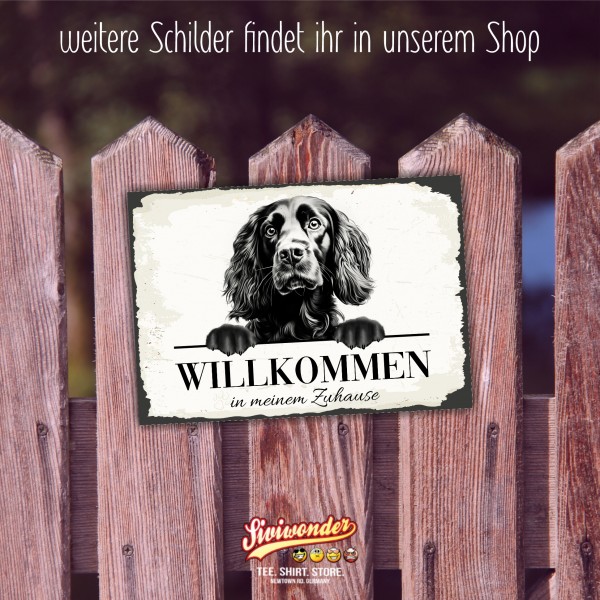 Hundeschild Willkommen Zuhause Boykin Spaniel Schild Achtung