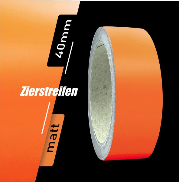 Zierstreifen Matt orange 40mm in in 10 m Länge für Auto Boot Klebeband Dekorstreifen Tuningstreifen Autofolie Siviwonder