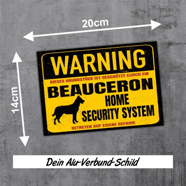 Beauceron Schäferhund Dog Schild Warning Security System Türschild Hundeschild Warnschild
