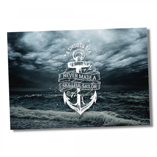 Skillful Sailor Nautic Anchor Anker Schild Spruch Türschild Warnschild Metallschild Ocean Sea