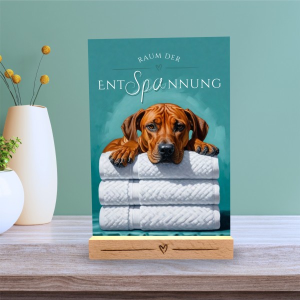 Hundeschild Deko Badezimmer Wellness Rhodesian Ridgeback Schild Spruch