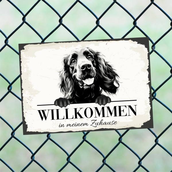 Hundeschild Willkommen Zuhause Cocker Spaniel Schild Achtung
