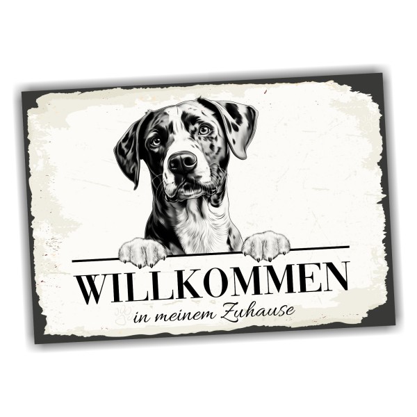 Hundeschild Willkommen Zuhause Louisiana Catahoula Schild Achtung Spruch