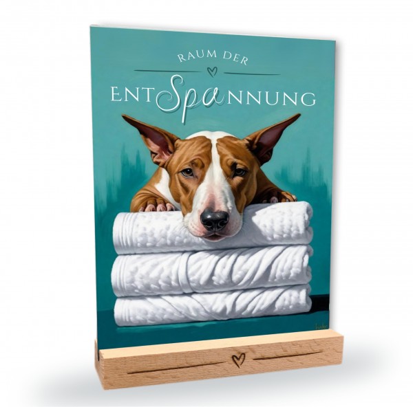 Hundeschild Deko Badezimmer Wellness Bullterrier Bully Schild Spruch