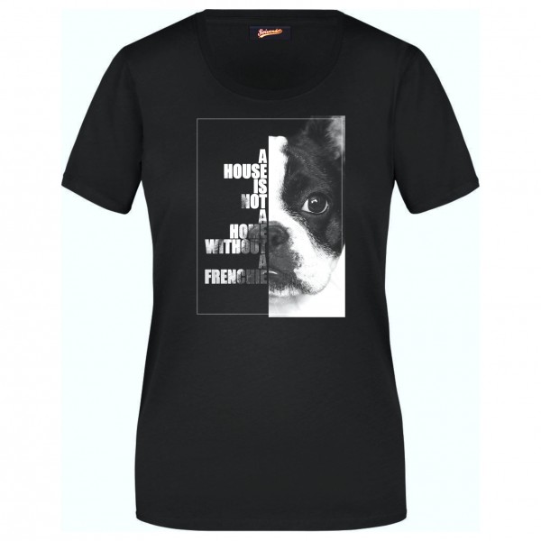 Französsiche Bulldogge Damen T-Shirt Face Hundemotiv Frenchie French Bulldog Bully Dog