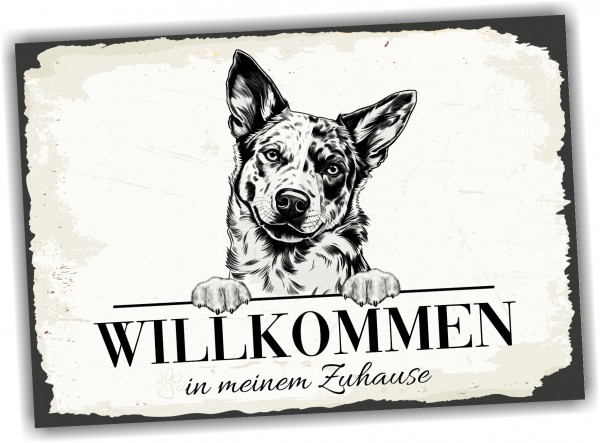 Hundeschild Willkommen Zuhause Australian Cattle Dog Schild