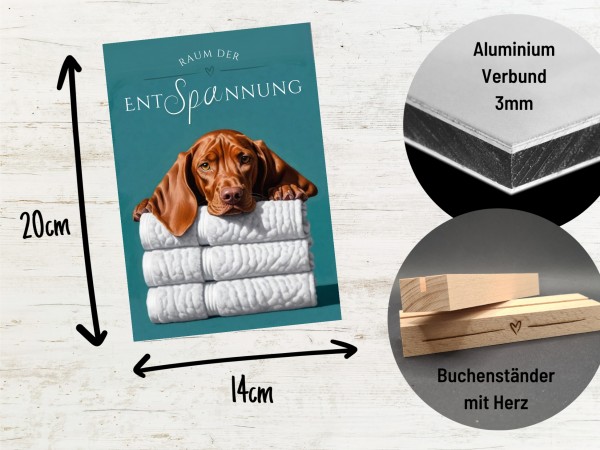 Hundeschild Deko Badezimmer Wellness Magyar Vizsla Schild Spruch