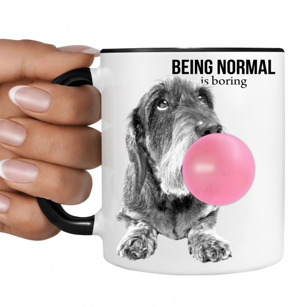 Rauhaardackel mit Kaugummi Bubble normal Dog Freund Tasse Kaffee lustig Kaffeebecher Mug Design Design by Siviwonder