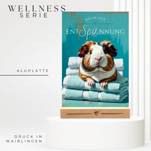 Meerschweinchen Schild Wellness Handtuch Entspannung Schild Spruch