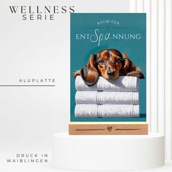 Hundeschild Deko Badezimmer Wellness Dackel Teckel Schild Spruch