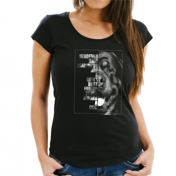Rottweiler Damen T-Shirt Face Hundemotiv Rottie Rotty Rott