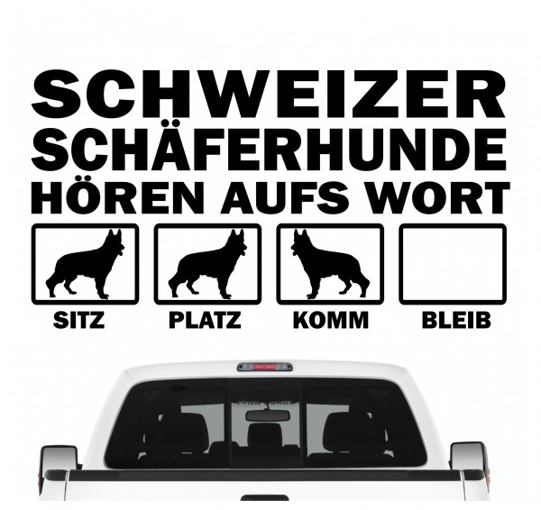 Schweizer Schäferhund weißer Berger Blanc Suisse Hört aufs Wort Hunde Aufkleber Sticker Autoaufkleber Wandtattoo TattooSchweizer Schäferhund weißer Berger Blanc Suisse Hört aufs Wort Hunde Aufkleber Sticker Autoaufkleber Wandtattoo Tattoo