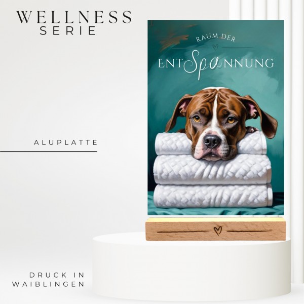 Hundeschild Deko Badezimmer Wellness Staffordshire Terrier Schild Spruch