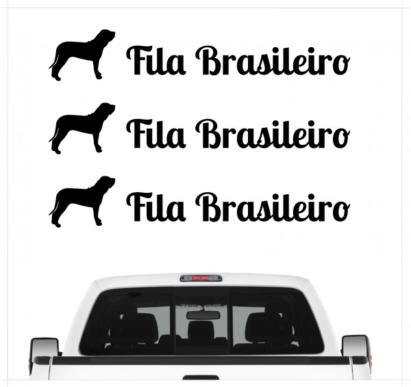 Fila Brasileiro Molosser Brasilien Brasilianischer Mastiff Dog 3er Set AUTOAUFKLEBER Aufkleber Hunde Hundemotiv by SIVIWONDER