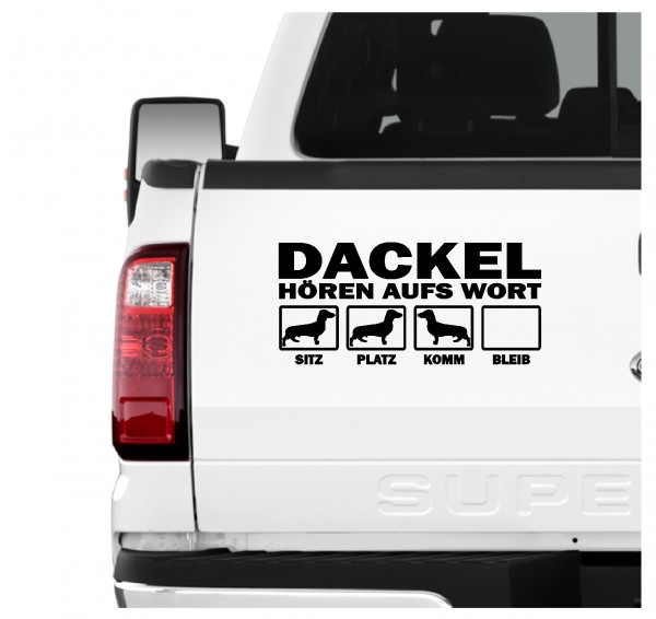 Dackel Teckel Dachshund Wiener Dog Hört aufs Wort Hunde Aufkleber Sticker Autoaufkleber