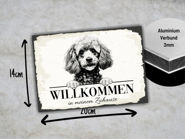 Hundeschild Willkommen Zuhause Zwergpudel Pudel Schild