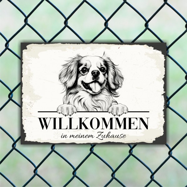 Hundeschild Willkommen Zuhause Tibet Spaniel