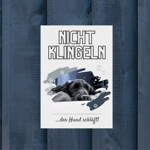 Cocker Spaniel Cockie Spanier English Hund nicht klingeln schlafen Schild Dog Hund Spruch Türschild Hundeschild Wall Art Gefährte
