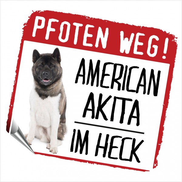 American Akita Inu Aufkleber PFOTEN WEG Hundeaufkleber Folie Hund-Copy