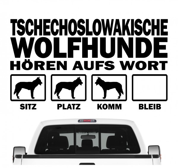 Tschechoslowakischer Wolfhund Wolf Vlack Tschechischer Hört aufs Wort Hunde Aufkleber Sticker Autoaufkleber Wandtattoo Tattoo