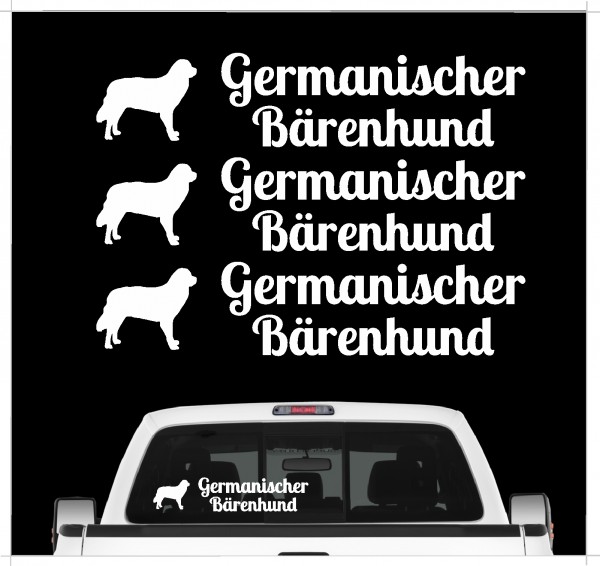 Germanischer Bärenhund Karelischer Bär Dog 3er Set AUTOAUFKLEBER Aufkleber Hunde Hundemotiv by SIVIWONDER
