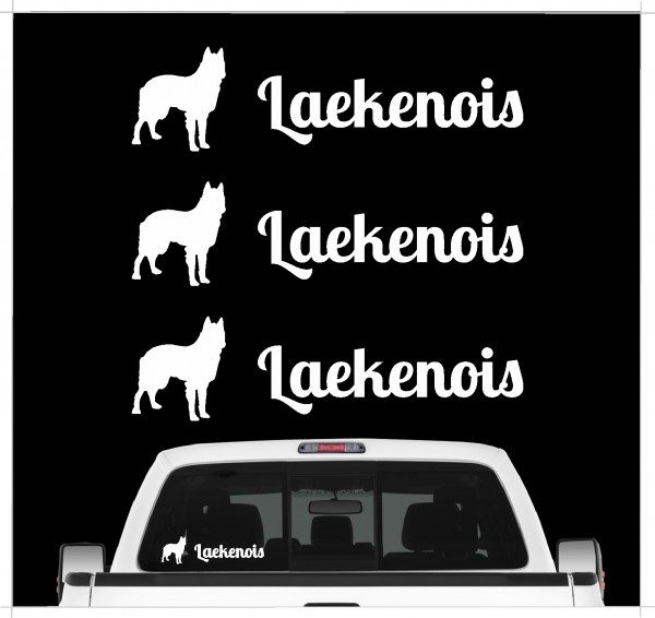 Laekenois Belgischer Schäferhund Berger Belge Dog 3er Set AUTOAUFKLEBER Aufkleber Hunde Hundemotiv by SIVIWONDER