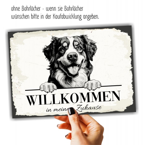 Hundeschild Willkommen Zuhause Berner Sennenhund Sennen Schild