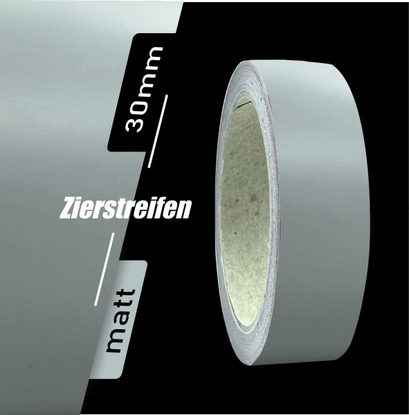 Zierstreifen Matt grau - mittelgrau grey 30mm in in 10 m Länge für Auto Boot Klebeband Dekorstreifen Tuningstreifen Autofolie Siviwonder