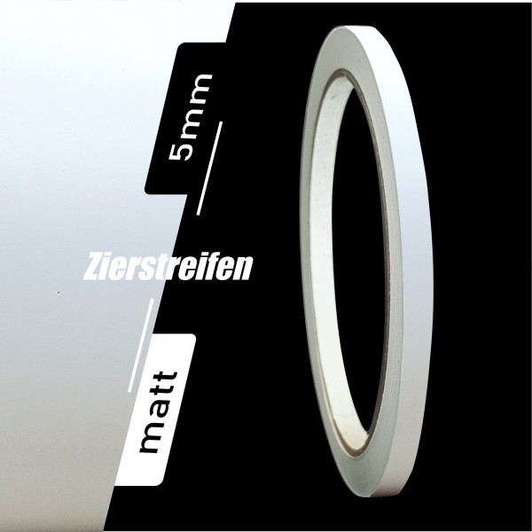 Zierstreifen Matt weiß white 5mm in in 10 m Länge für Auto Boot Klebeband Dekorstreifen Tuningstreifen Autofolie Siviwonder