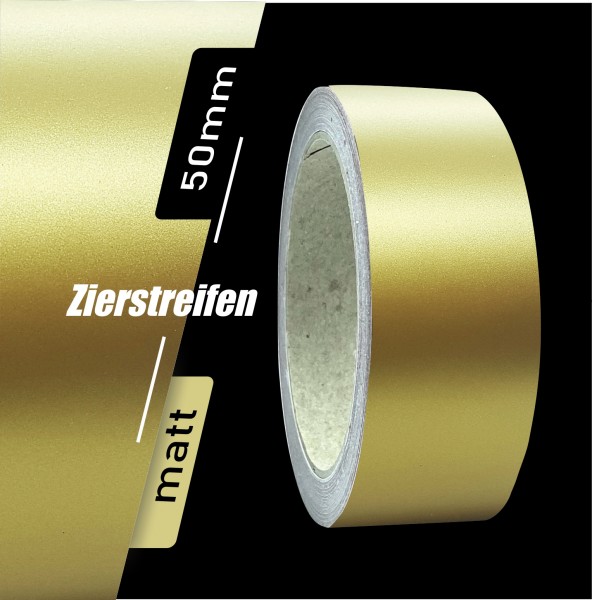 Zierstreifen Matt gold metallic 50mm in in 10 m Länge für Auto Boot Klebeband Dekorstreifen Tuningstreifen Autofolie Siviwonder