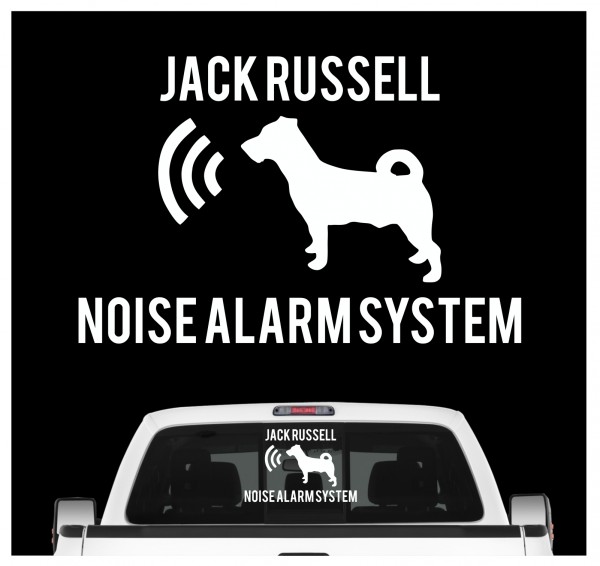 Jack Russell Noise Alarmsystem Auto Aufkleber Hund Folie Wandtattoo Tattoo Sticker JRT Russel Jacky Jackie Terrier