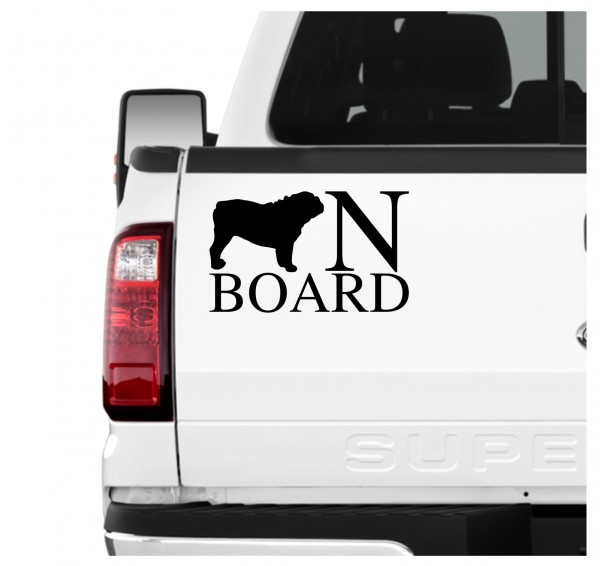 Englische Bulldogge Board Auto Aufkleber Hund Folie Wandtattoo Tattoo Sticker Bully English Bulldog